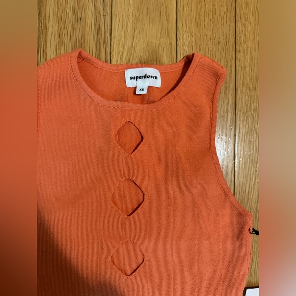 Superdown Revolve NEW W TAGS orange cut out skirt set size XS - Picture 4 of 7